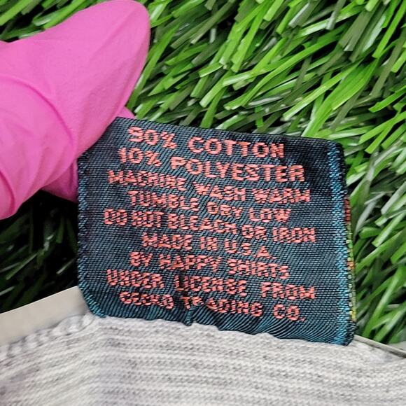 Vintage 90s Gecko Hawaii Stripes Shirt S/M 19x20 Gray USA - Picture 6 of 15